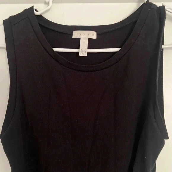 Leith Black Rutched Body-Con Tank Dress great condition! Size Small. - Picture 3 of 5